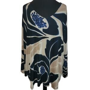 Chico’s Multicolor V Neck Tunic 4 Plus EUC Plus Size Business Casual Elevated